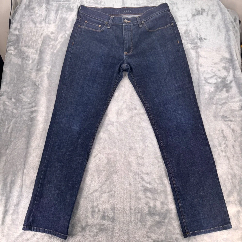 Mott & Bow Mens Straight Leg Dark Wash Denim Jeans Cotton Elastane Size 32 - Picture 2 of 10